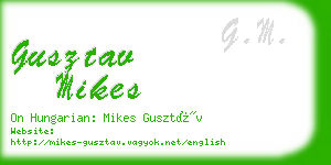 gusztav mikes business card